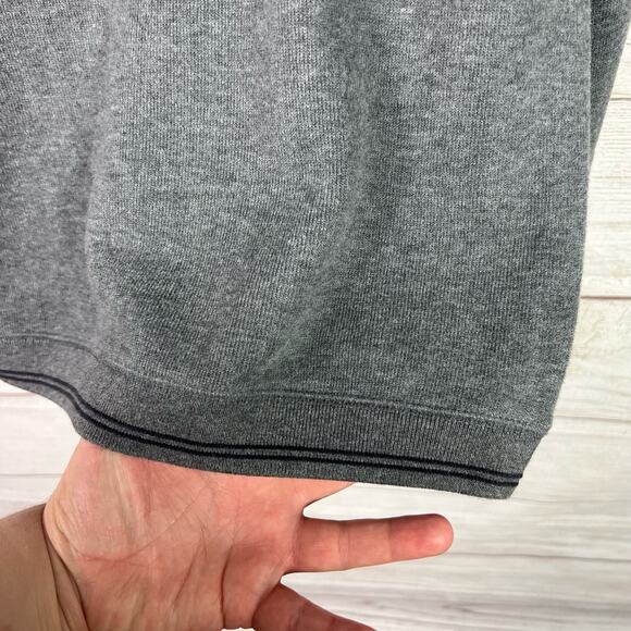 Turnbury Men's Gray Cotton Quarter Zip Pullover Sweater Size Medium - Picture 6 of 8